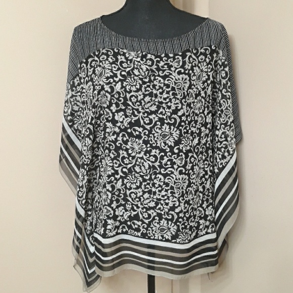 Talbots Tops - Black, Tan and White Tunic